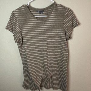 Vince Women's Brown and Cream T-shirt